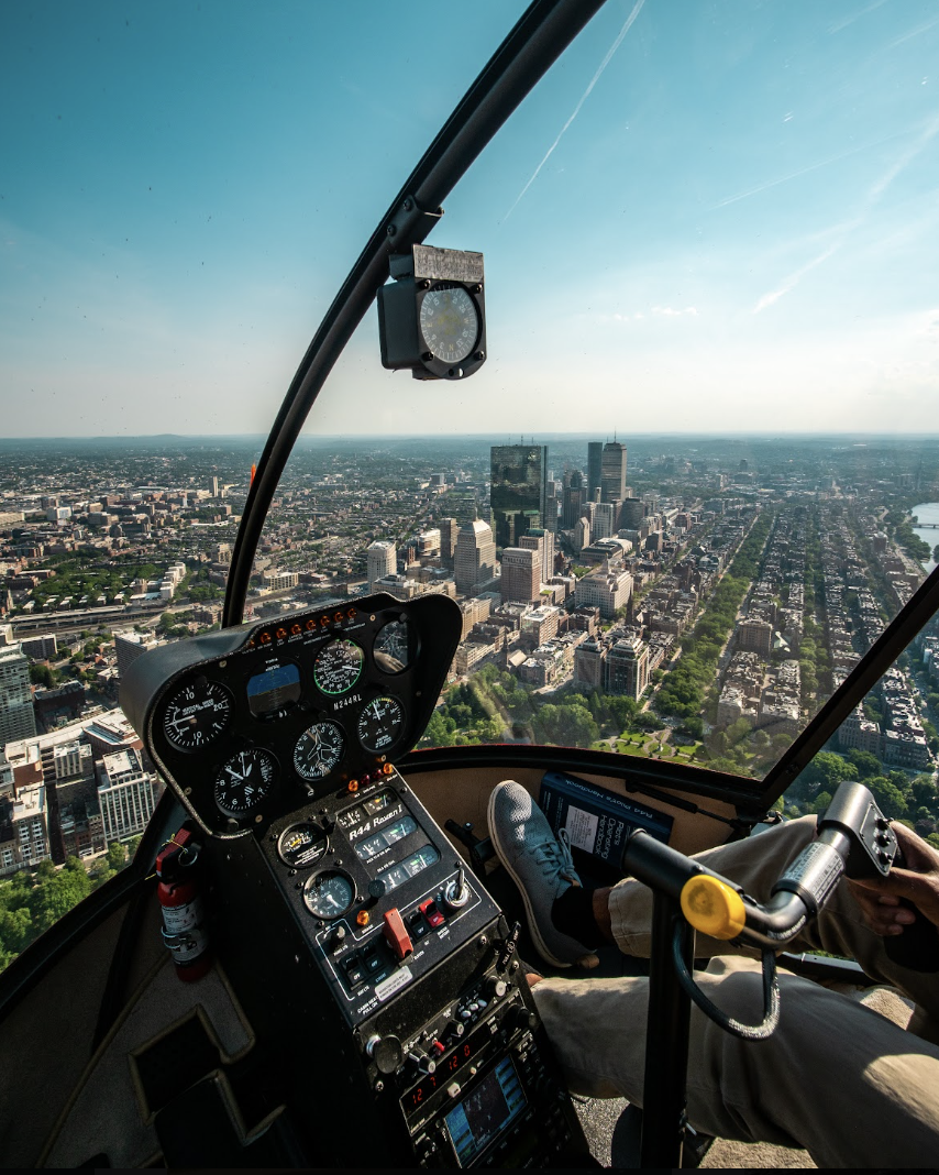 Luxury helicopter cabin interior